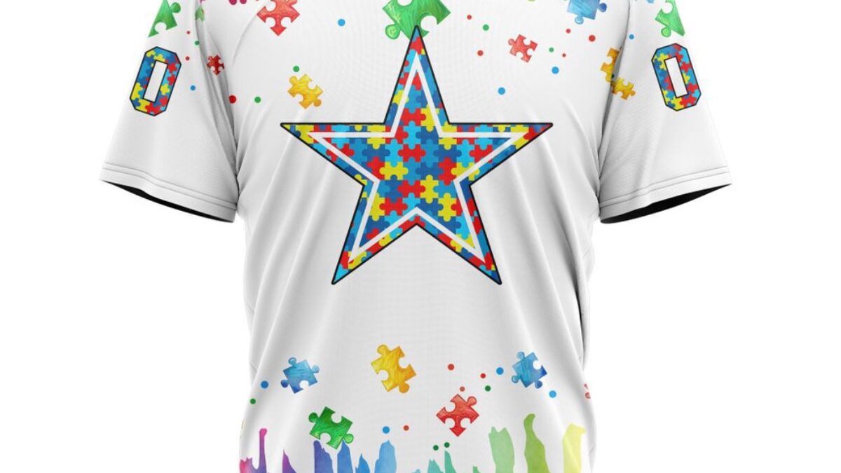 NFL Dallas Cowboys T-Shirt Special Autism Awareness Design All