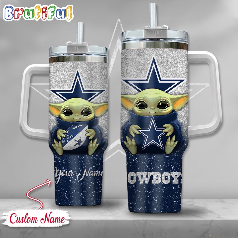 NFL Dallas Cowboys Tumbler Baby Yoda Customzed Handle Cup