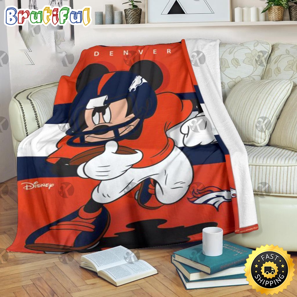 NFL Denver Broncos Blanket Minnie Mouse Blanket For Fan
