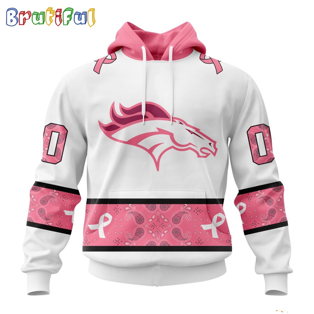 NFL Denver Broncos Hoodie Special Pink Design Fight Breast Cancer 1
