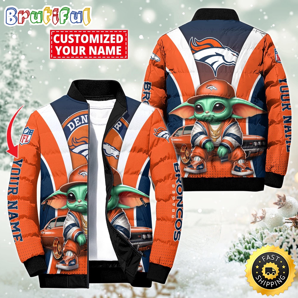 NFL Denver Broncos Puffer Jacket Baby Yoda Custom Jacket 1