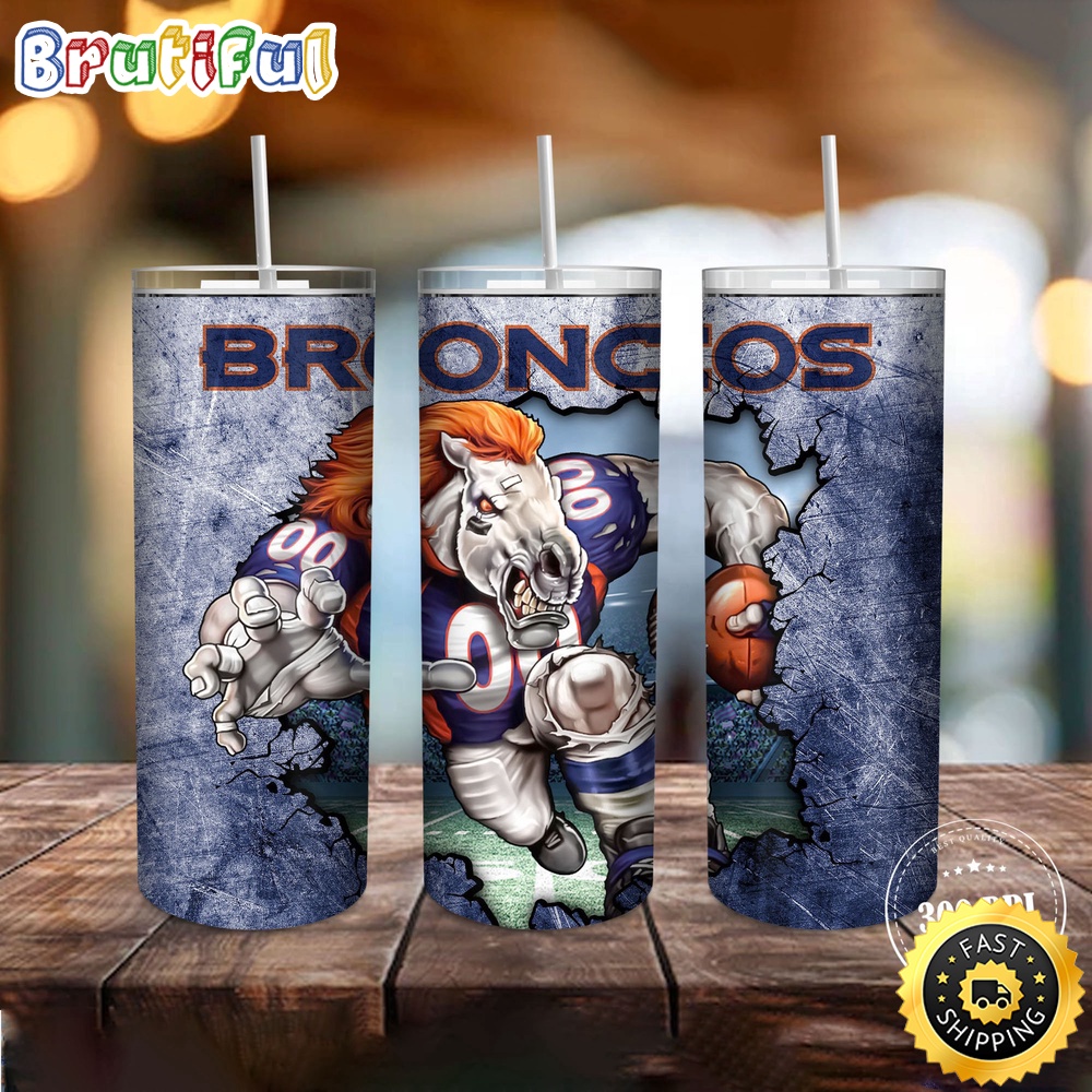 NFL Denver Broncos Tumbler Mascot Skinny Tumbler