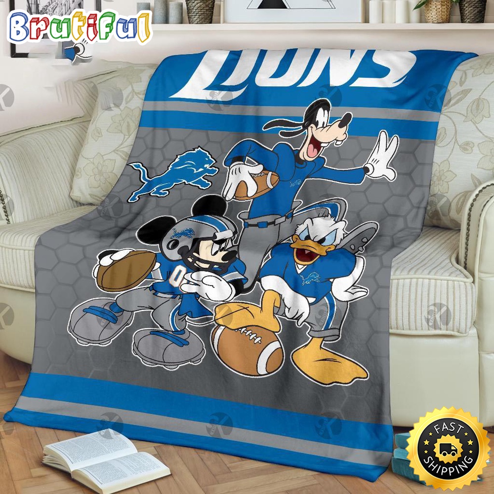 NFL Detroit Lions Blanket Minnie Mouse Blanket