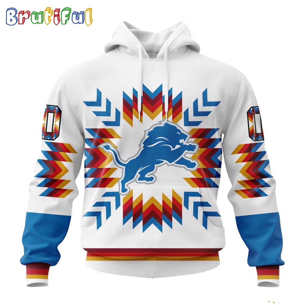 NFL Detroit Lions Hoodie Special Design With Native Pattern 1