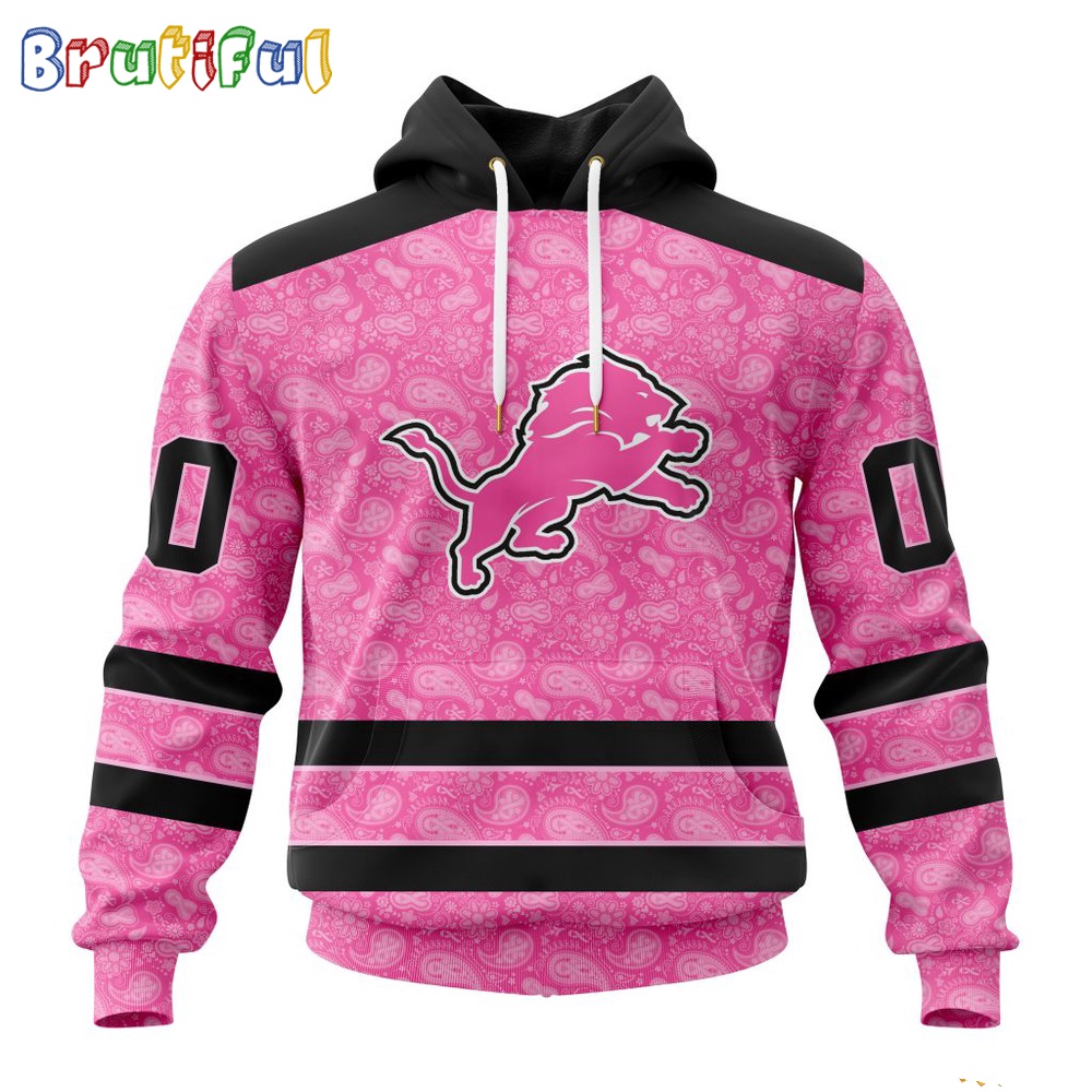 NFL Detroit Lions Hoodie Special Pink Hoodie Design Fight Breast Cancer 1