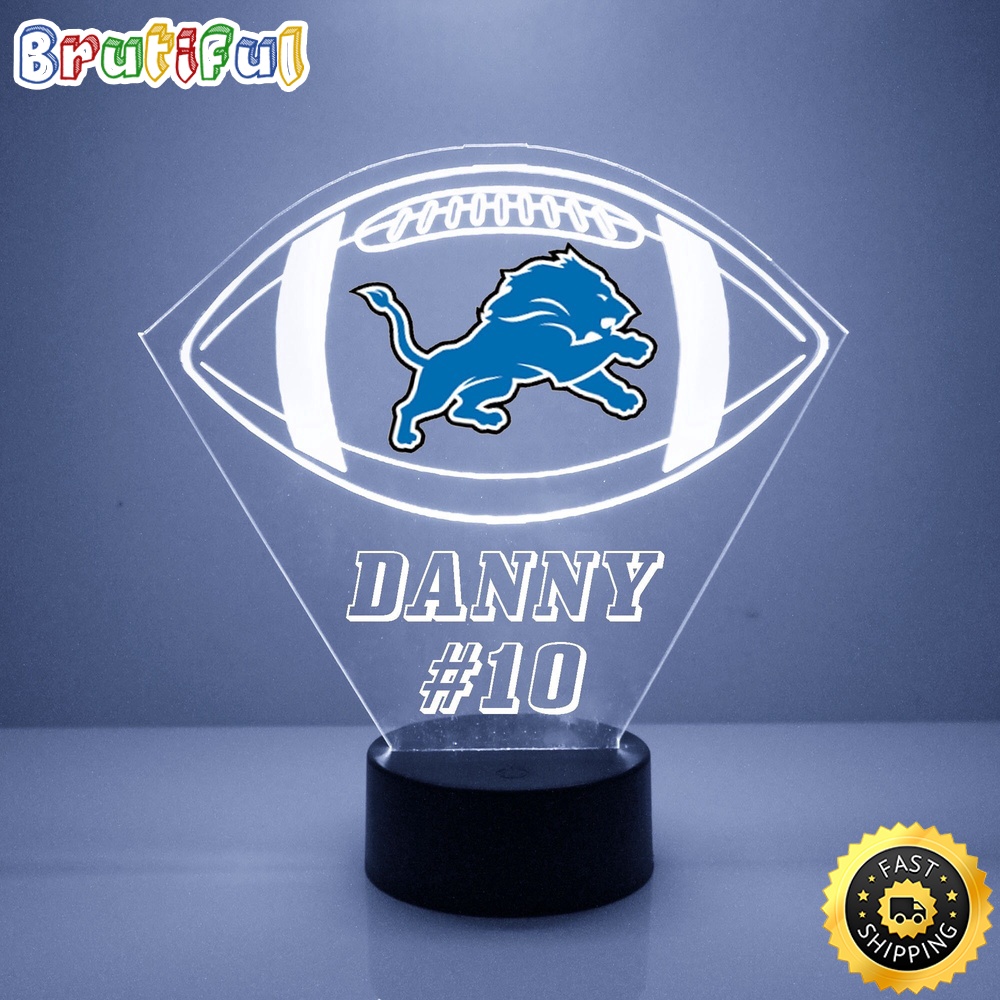 NFL Detroit Lions Night Light Football LED Light