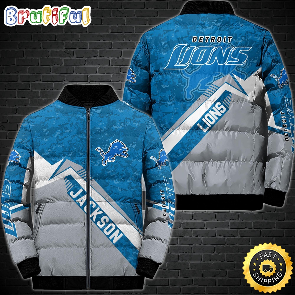 NFL Detroit Lions Puffer Jacket Customized Sport Down Jacket 1