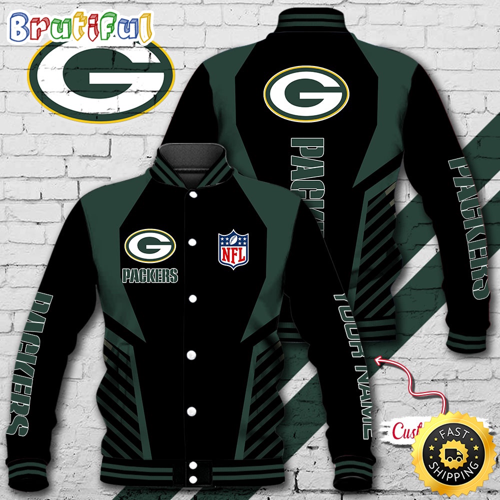 NFL Green Bay Packers Baseball Jacket Football Sports Jacket