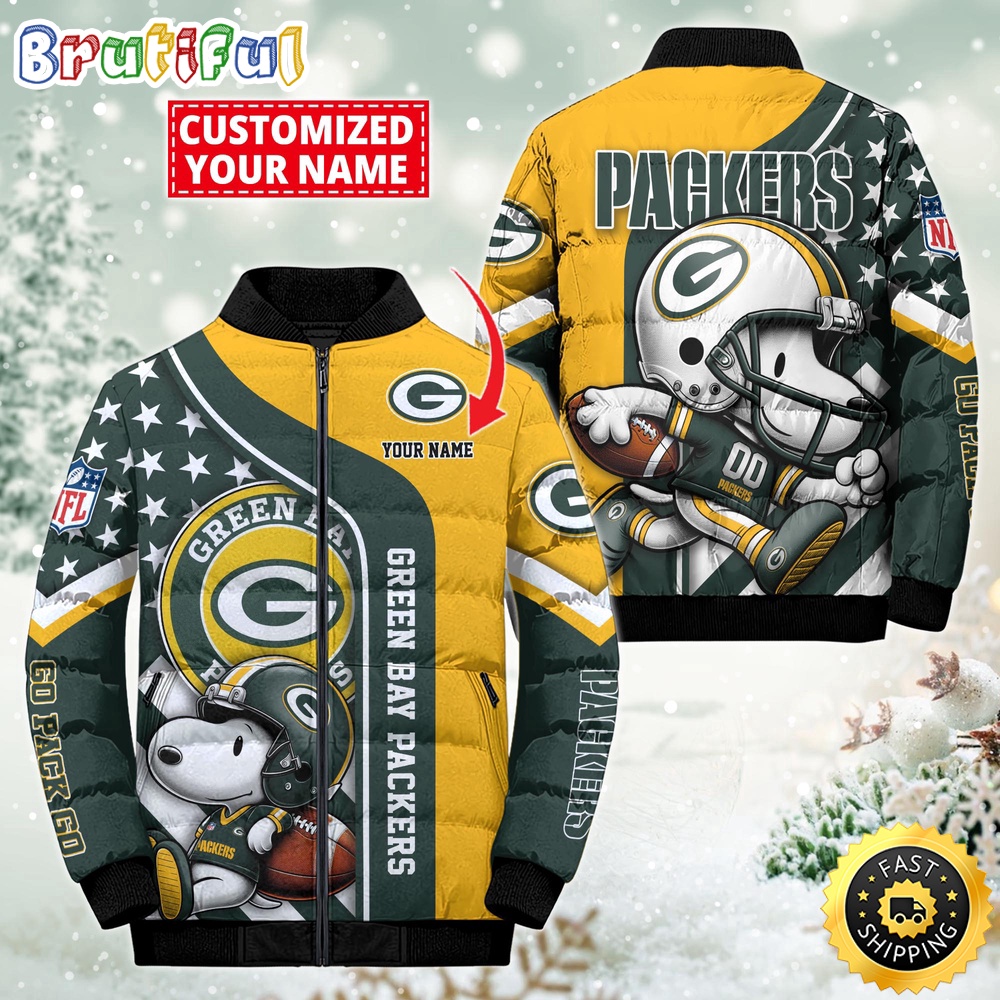 NFL Green Bay Packers Puffer Jacket Snooby Customized Jacket 1