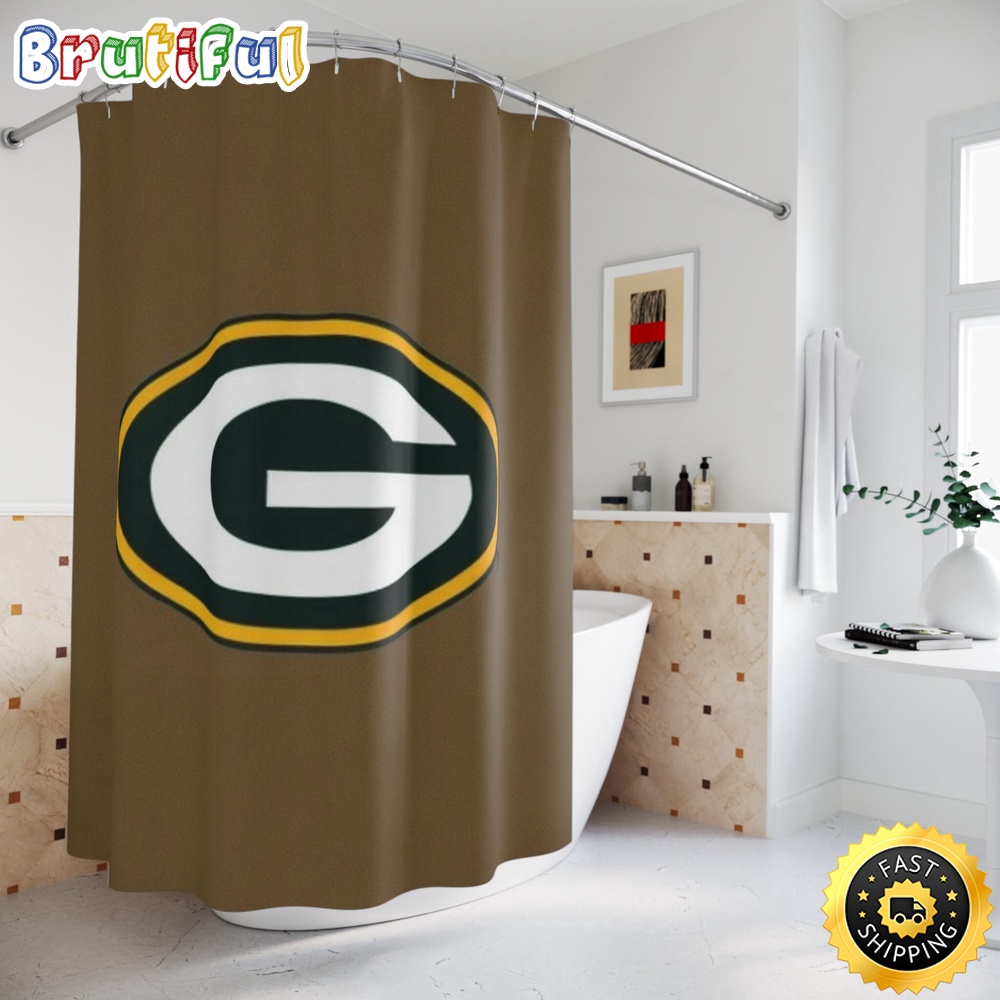 NFL Green Bay Packers Shower Curtain Sport Bathroom Mat Set and Shower Curtain 1