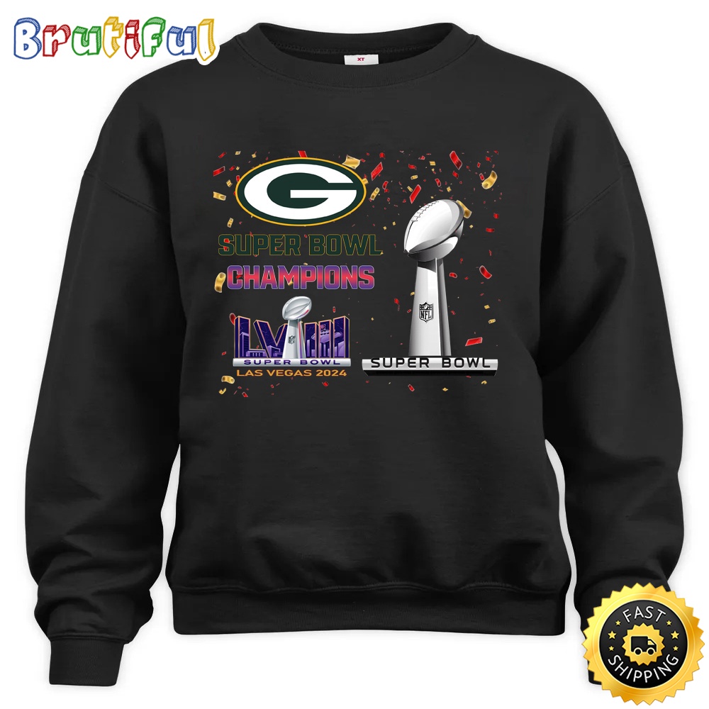 NFL Green Bay Packers Sweatshirt Super Bowl LVIII 2024 Las Vegas Champions Unisex Sweatshirt 1