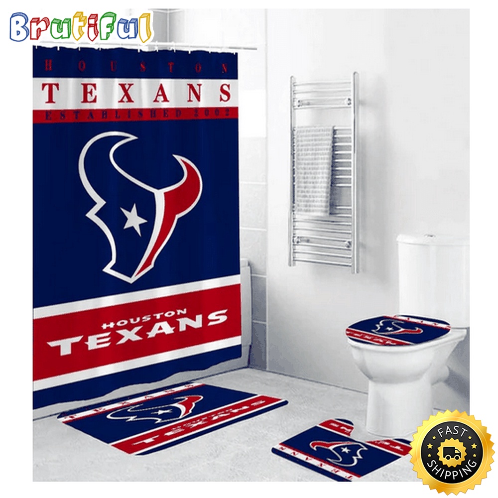 NFL Houston Texans Shower Curtain Football Team Shower Curtain Sets 1