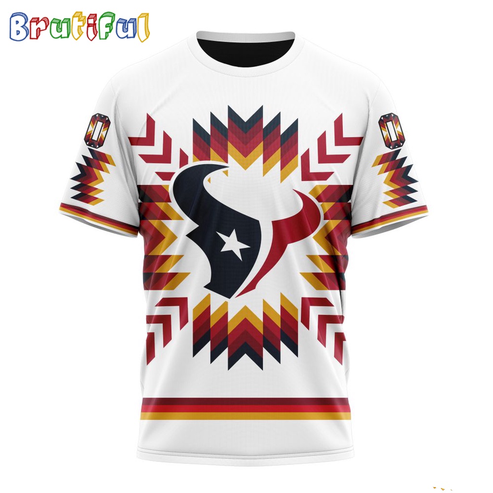 NFL Houston Texans T Shirt Special Design With Native Pattern 1