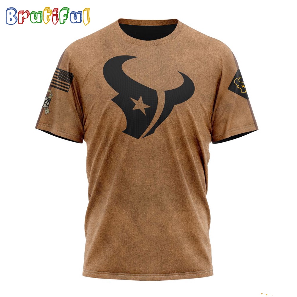 NFL Houston Texans T Shirt Special Salute To Service For Veterans Day Full Printed T Shirt 1