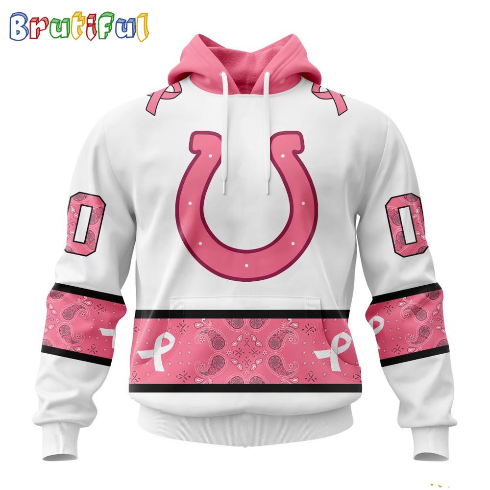 NFL Indianapolis Colts Hoodie Special Pink Design Fight Breast Cancer 1
