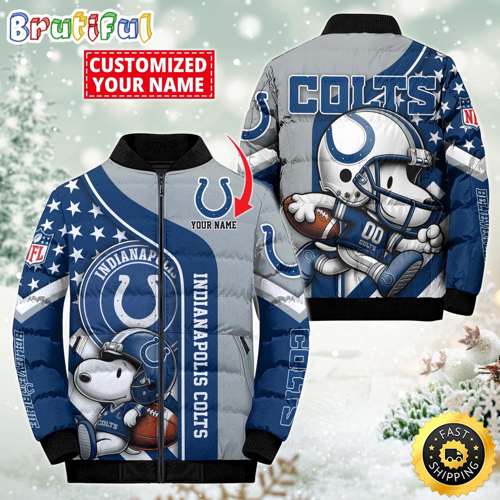 NFL Indianapolis Colts Puffer Jacket Snooby Customized Jacket 1