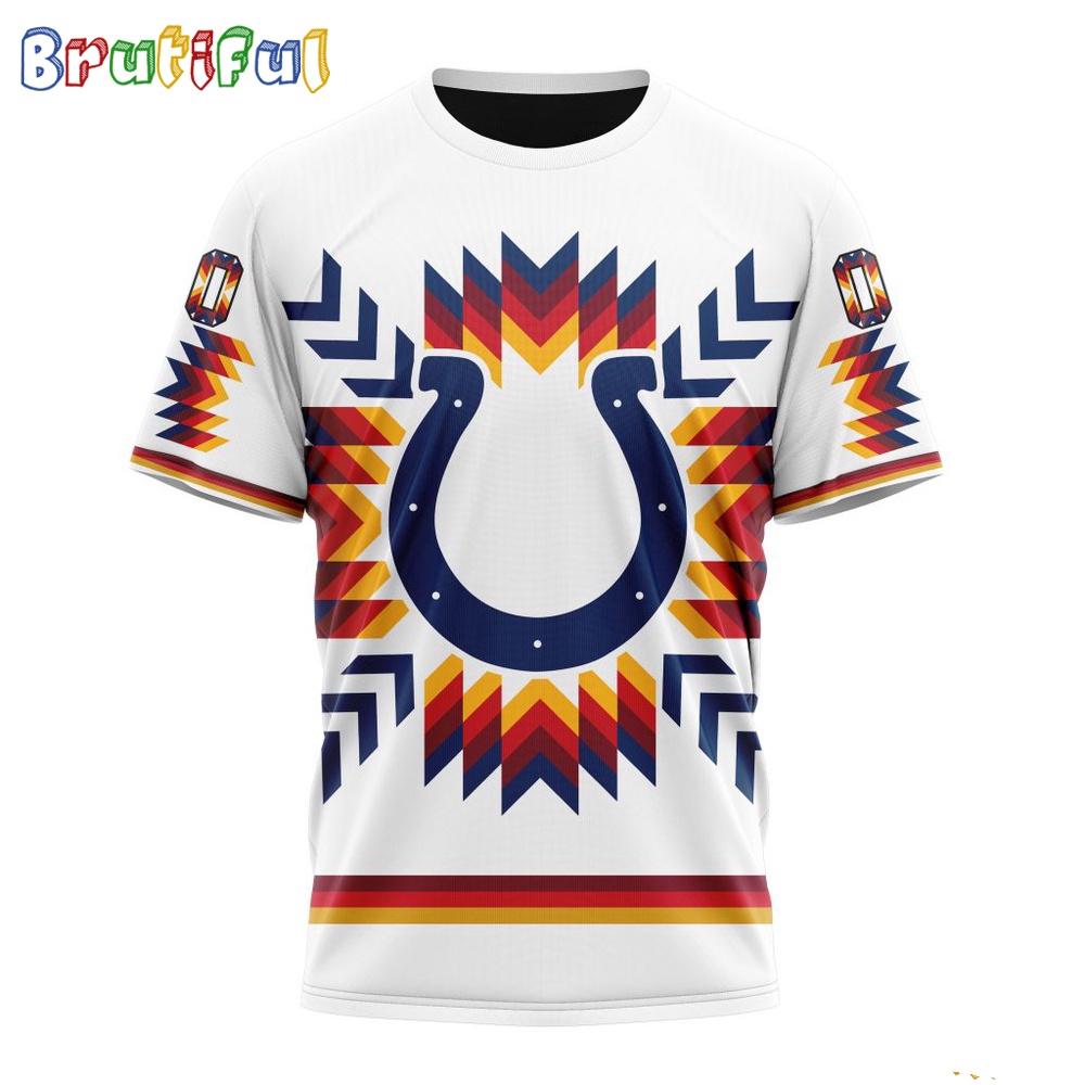 NFL Indianapolis Colts T Shirt Special Design With Native Pattern 1