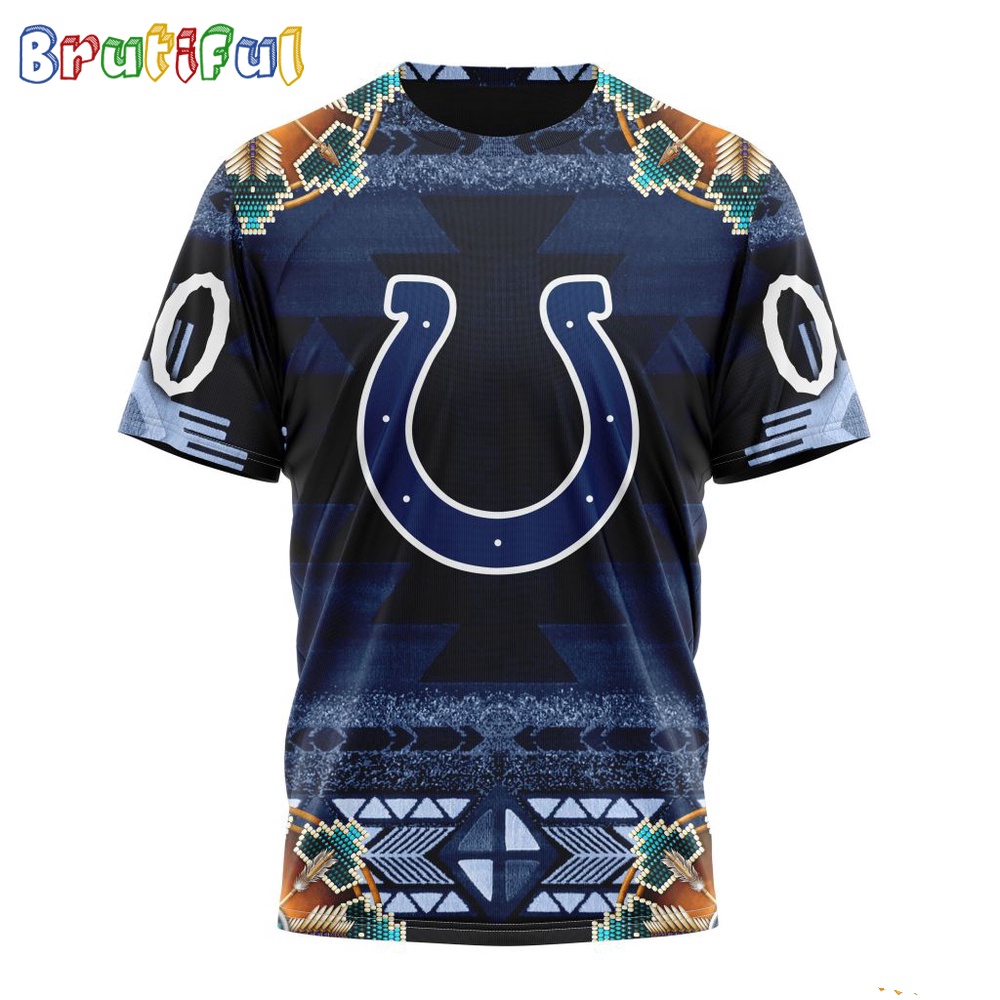 NFL Indianapolis Colts T Shirt Special Native Costume Design T Shirt 1