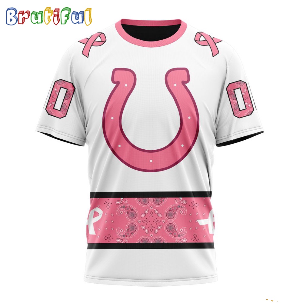 NFL Indianapolis Colts T Shirt Special Pink Design Fight Breast Cancer 1