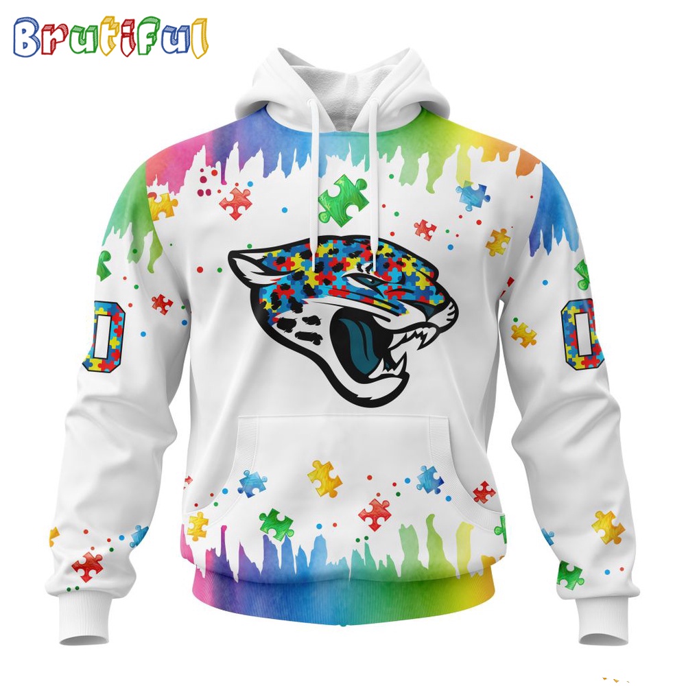 NFL Jacksonville Jaguars Hoodie Special Autism Awareness Design All Over Print Hoodie 1