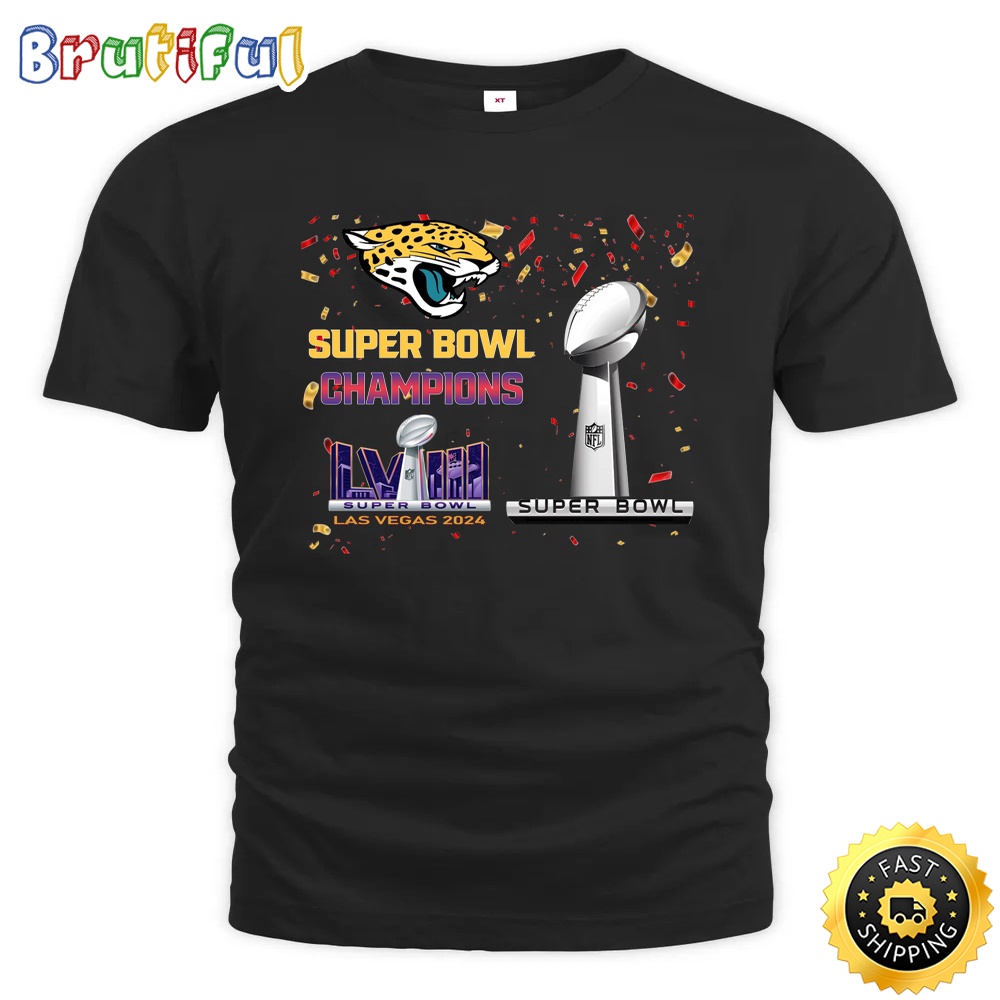 NFL Jacksonville Jaguars T Shirt Super Bowl LVIII 2024 Las Vegas Champions Unisex Tshirt 1
