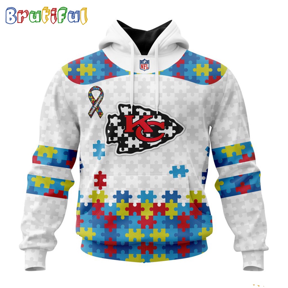 NFL Kansas City Chiefs Hoodie Special Autism Awareness Design 3D Hoodie 1