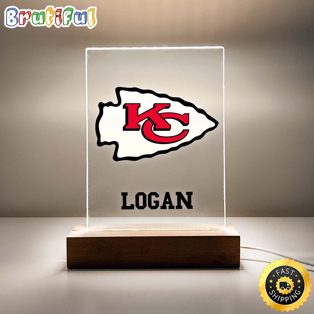 NFL Kansas City Chiefs Night Light Table Desk Lamp Stand Sports Fan LED Light