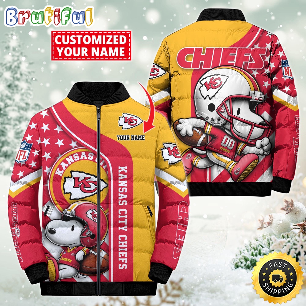 NFL Kansas City Chiefs Puffer Jacket Snooby Customized Jacket 1