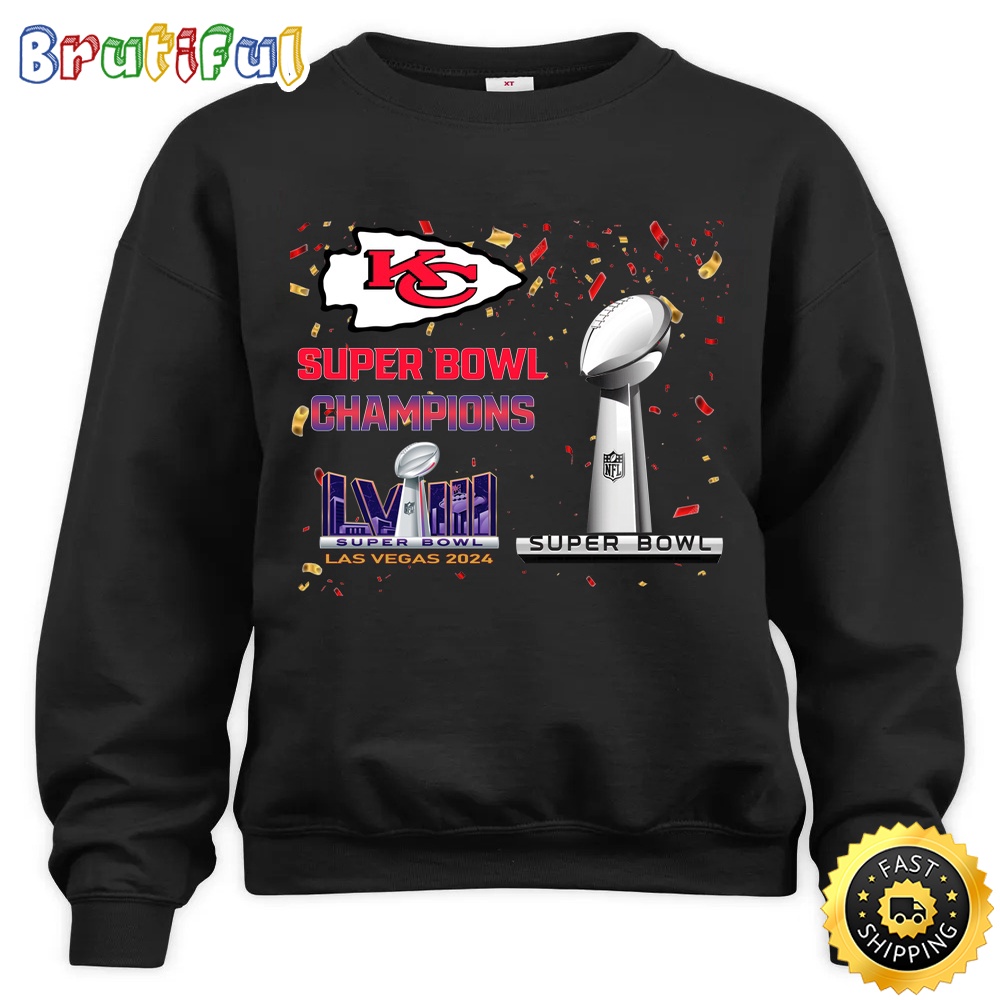 NFL Kansas City Chiefs Sweatshirt Super Bowl LVIII 2024 Las Vegas Champions Unisex Sweatshirt 1