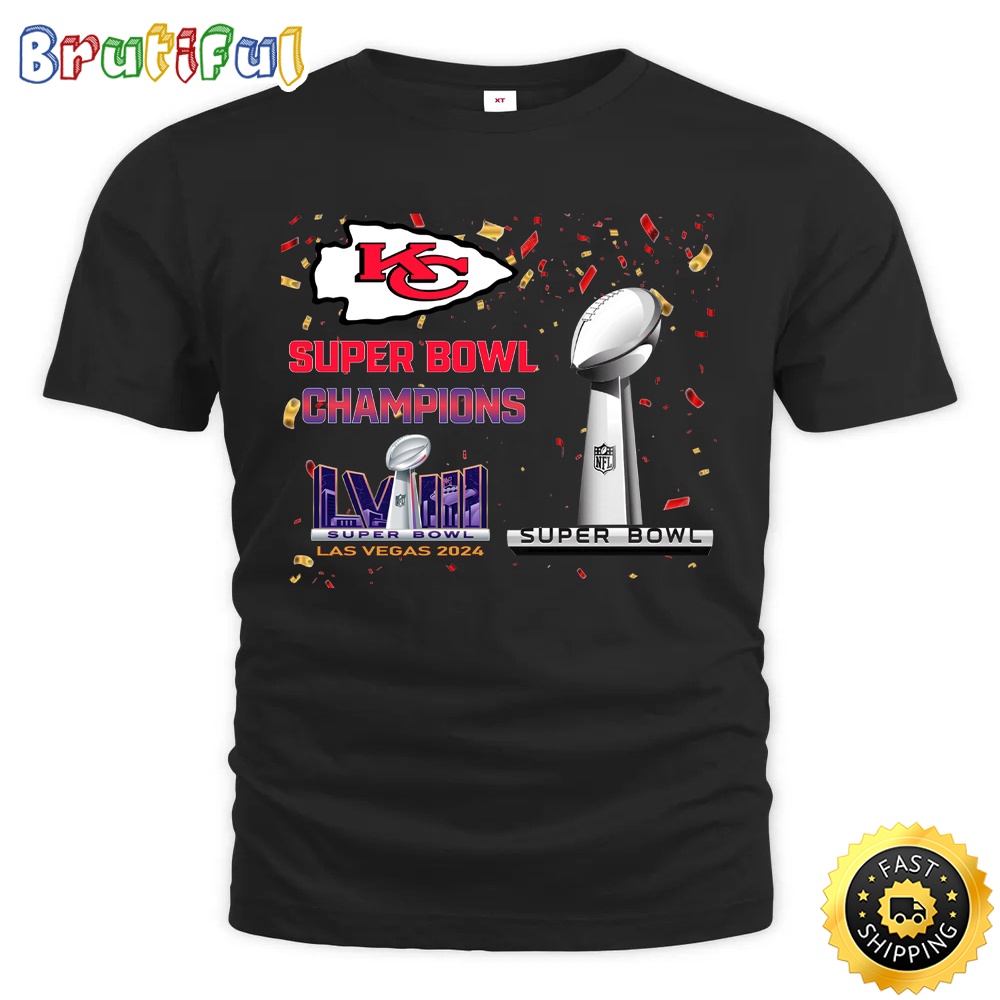 NFL Kansas City Chiefs T Shirt Super Bowl LVIII 2024 Las Vegas Champions Unisex Tshirt 1