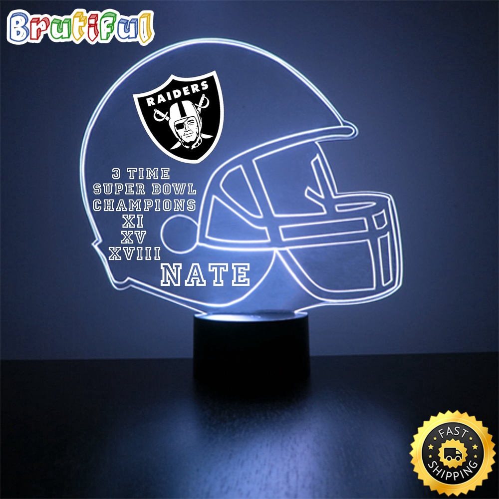 NFL Las Vegas Raiders Night Light Football LED Light Sports Fan