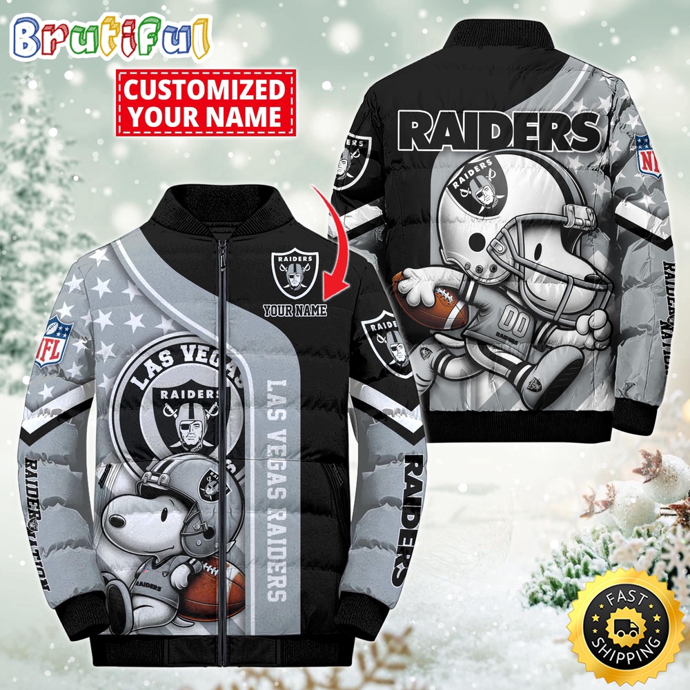 NFL Las Vegas Raiders Puffer Jacket Snooby Customized Jacket 1