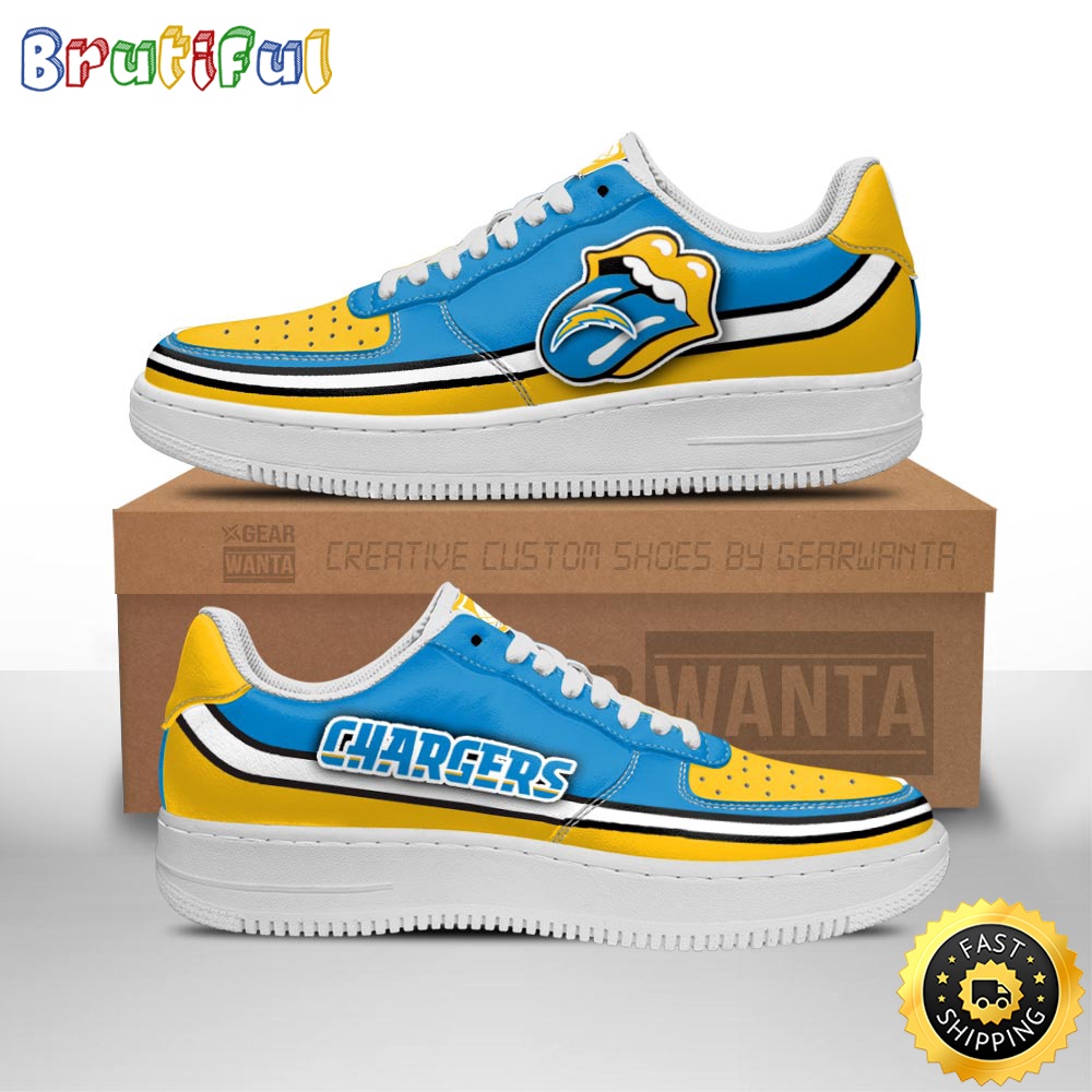 NFL Los Angeles Chargers Air Force 1 Shoes Sexy Lips For Fans 1