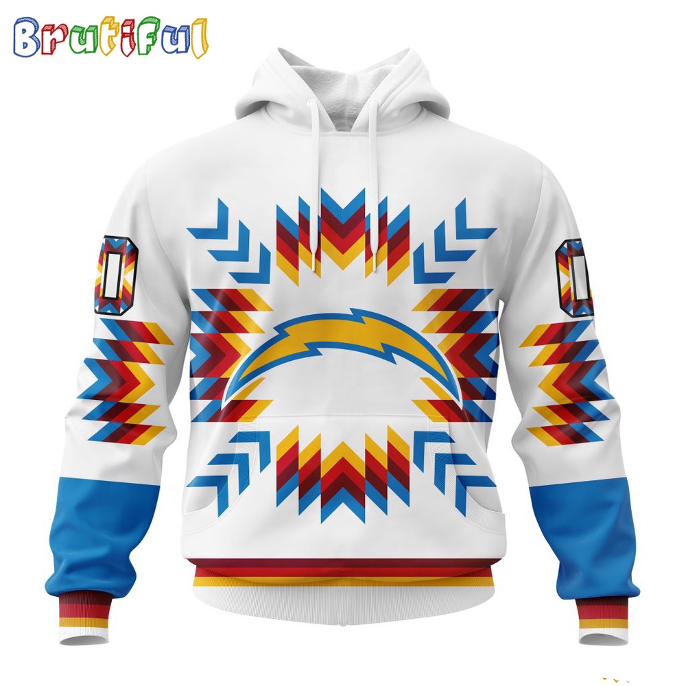 NFL Los Angeles Chargers Hoodie Special Design With Native Pattern 1