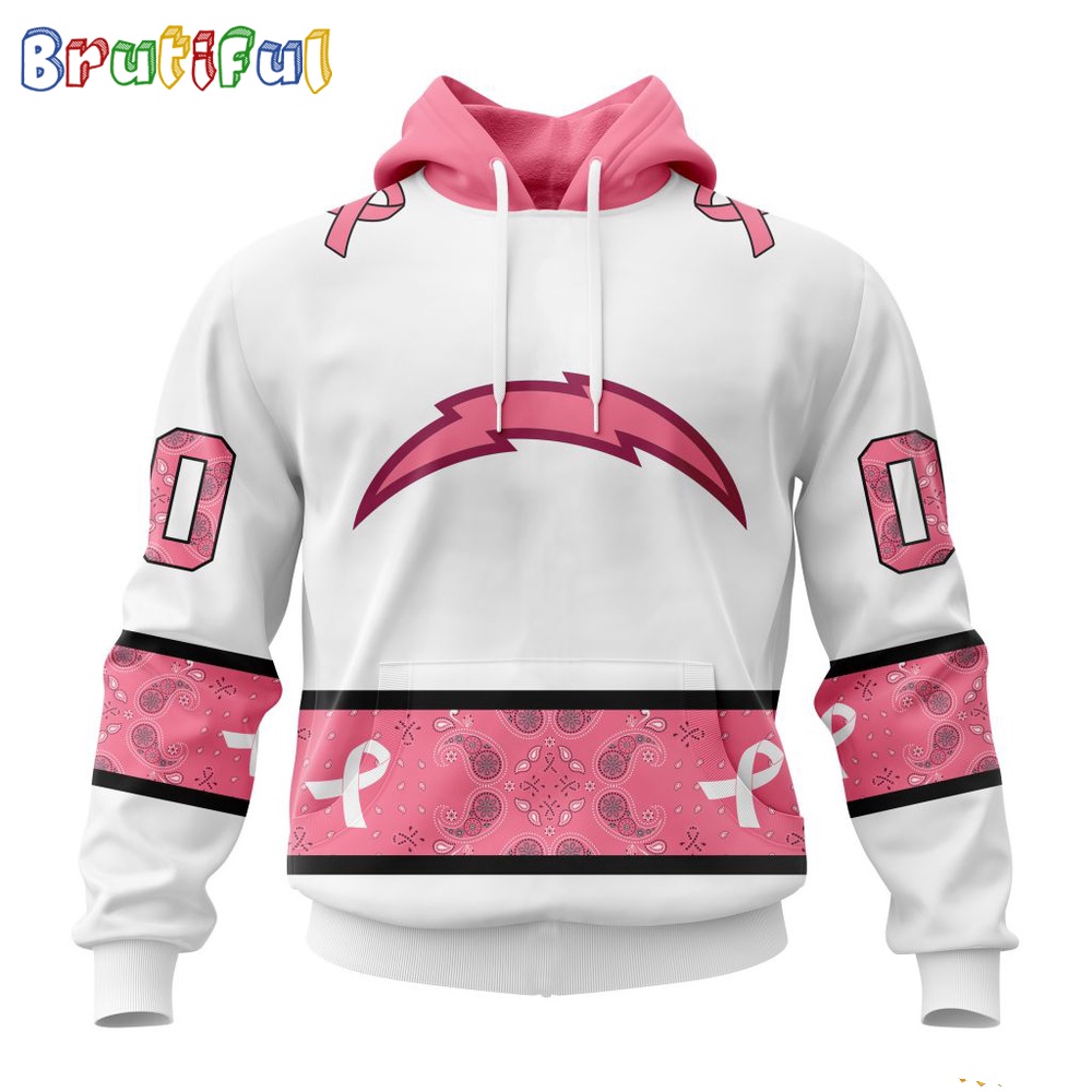 NFL Los Angeles Chargers Hoodie Special Pink Design Fight Breast Cancer 1