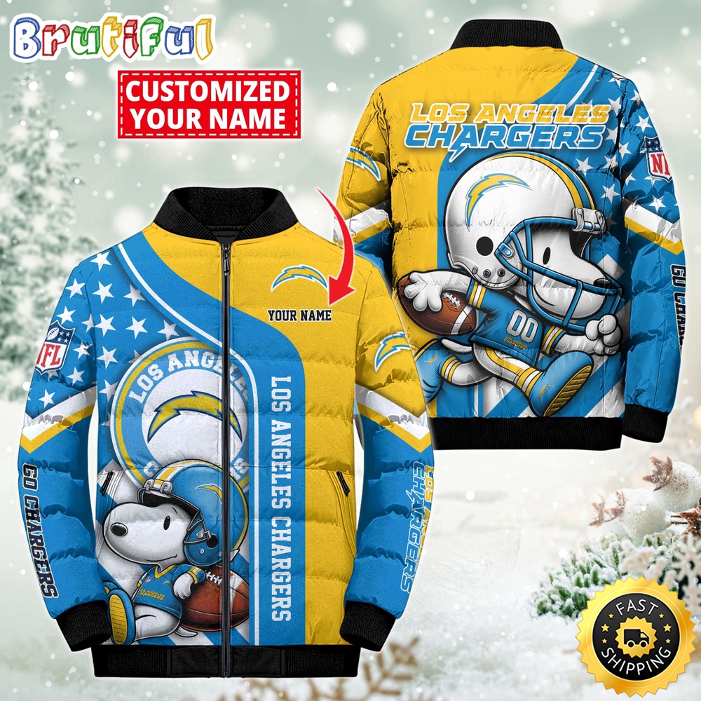 NFL Los Angeles Chargers Puffer Jacket Snooby Customized Jacket 1
