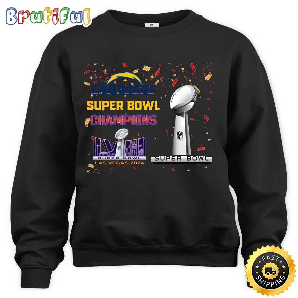 NFL Los Angeles Chargers Sweatshirt Super Bowl LVIII 2024 Las Vegas Champions Unisex Sweatshirt 1