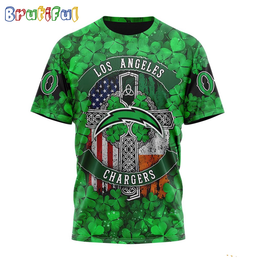 NFL Los Angeles Chargers T Shirt Special Design 3D T Shirt St Patrick Day 1