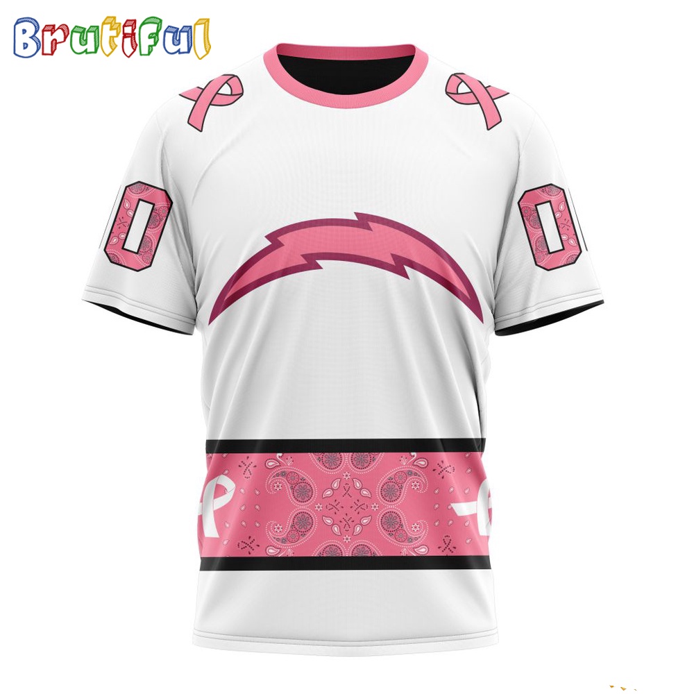 NFL Los Angeles Chargers T Shirt Special Pink Design Fight Breast Cancer 1