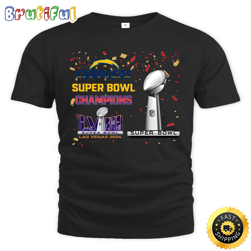 NFL Los Angeles Chargers T Shirt Super Bowl LVIII 2024 Las Vegas Champions Unisex Tshirt 1