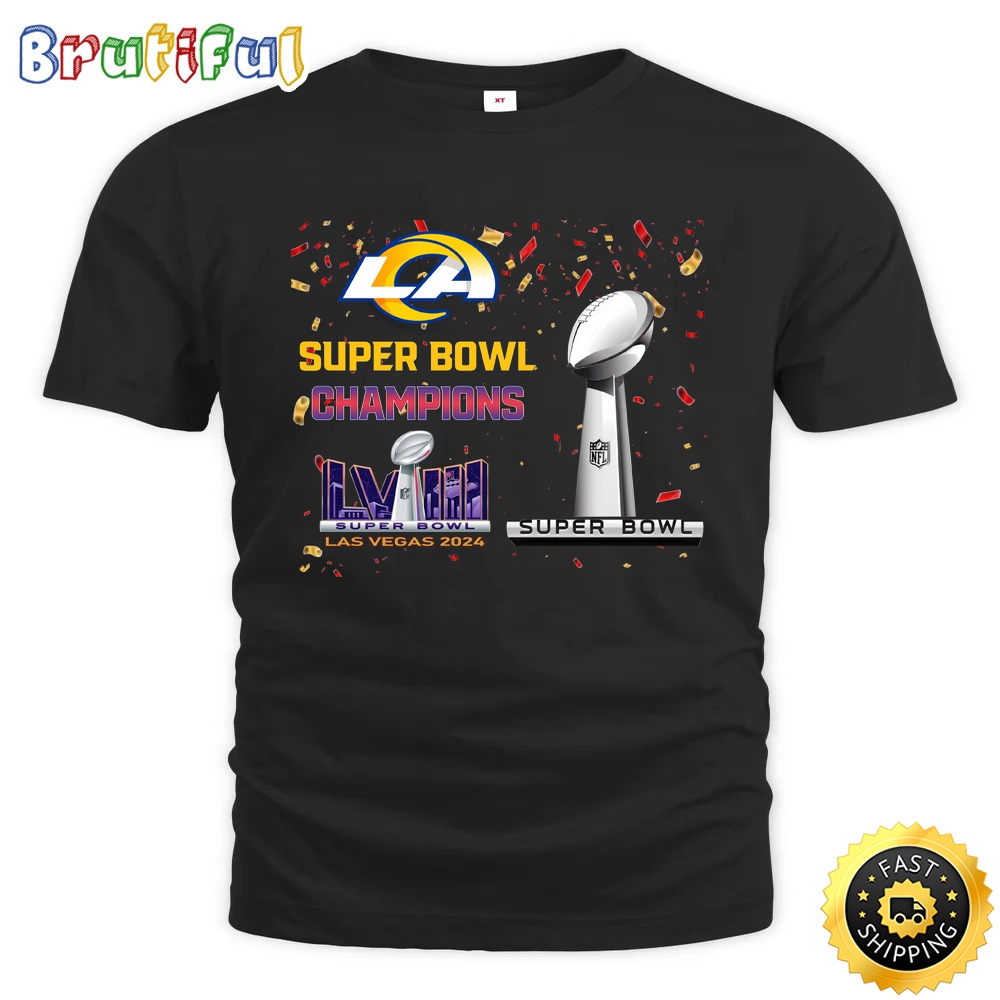 NFL Los Angeles Rams T Shirt Super Bowl LVIII 2024 Las Vegas Champions Unisex Tshirt 1