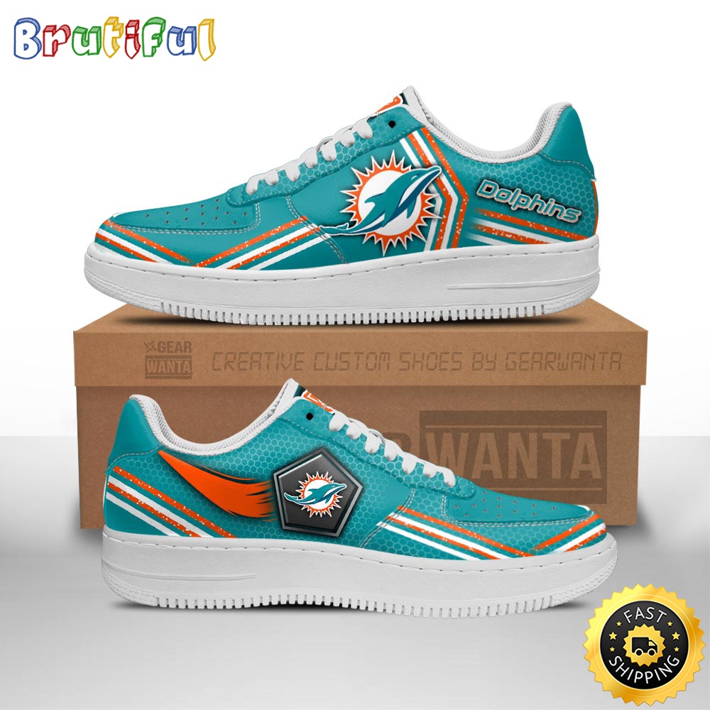 NFL Miami Dolphins Air Force 1 Shoes Air Sneakers For Fans 1
