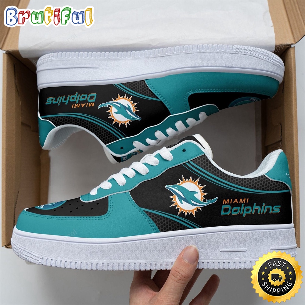 NFL Miami Dolphins Air Force 1 Shoes Team Football Sports Shoes 1