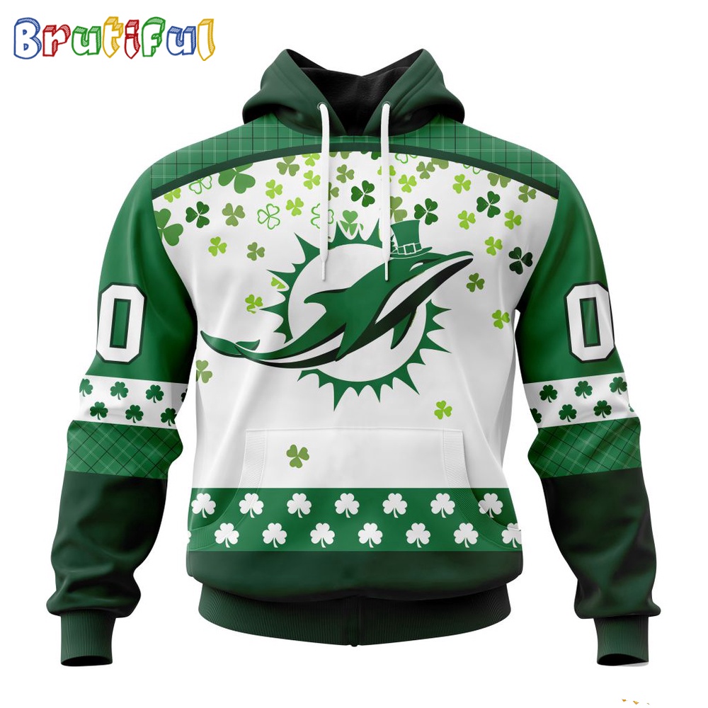 NFL Miami Dolphins Hoodie Special Design For St Patrick Day 1