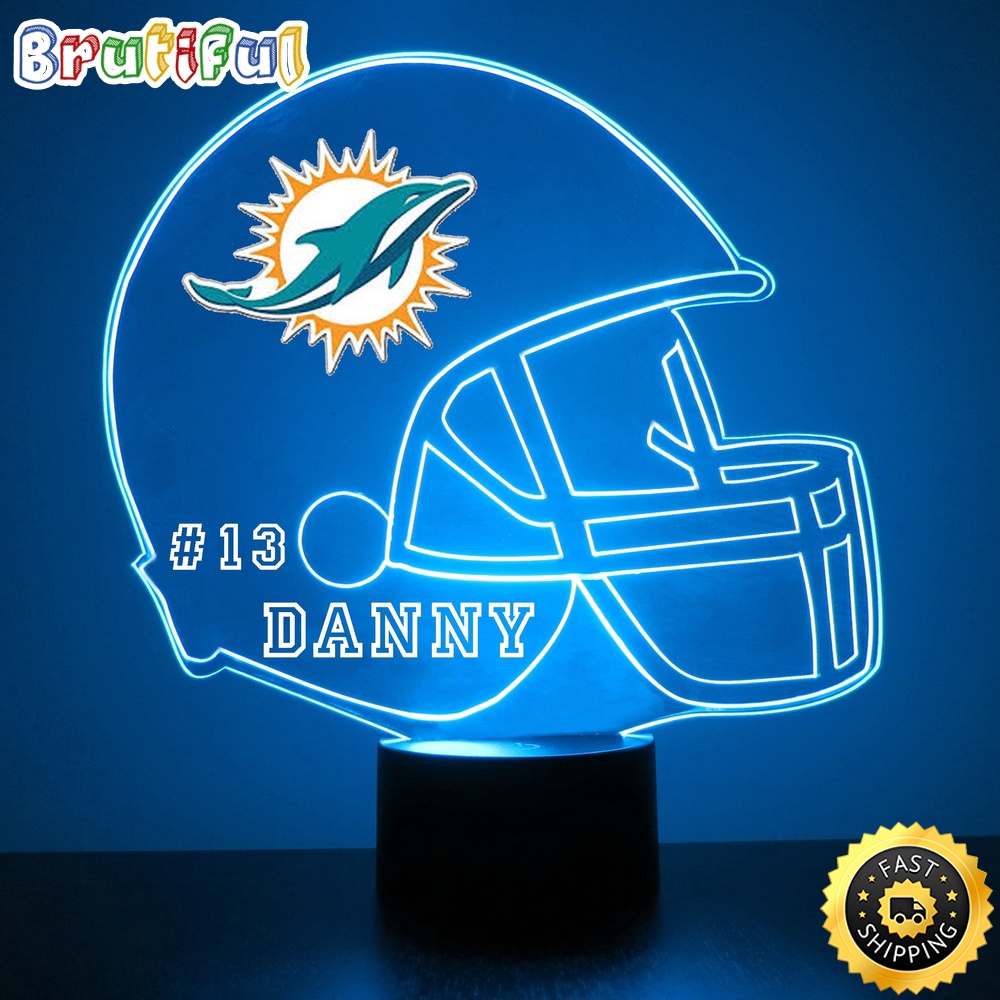 NFL Miami Dolphins Night Light Football Sports Fan Led Light