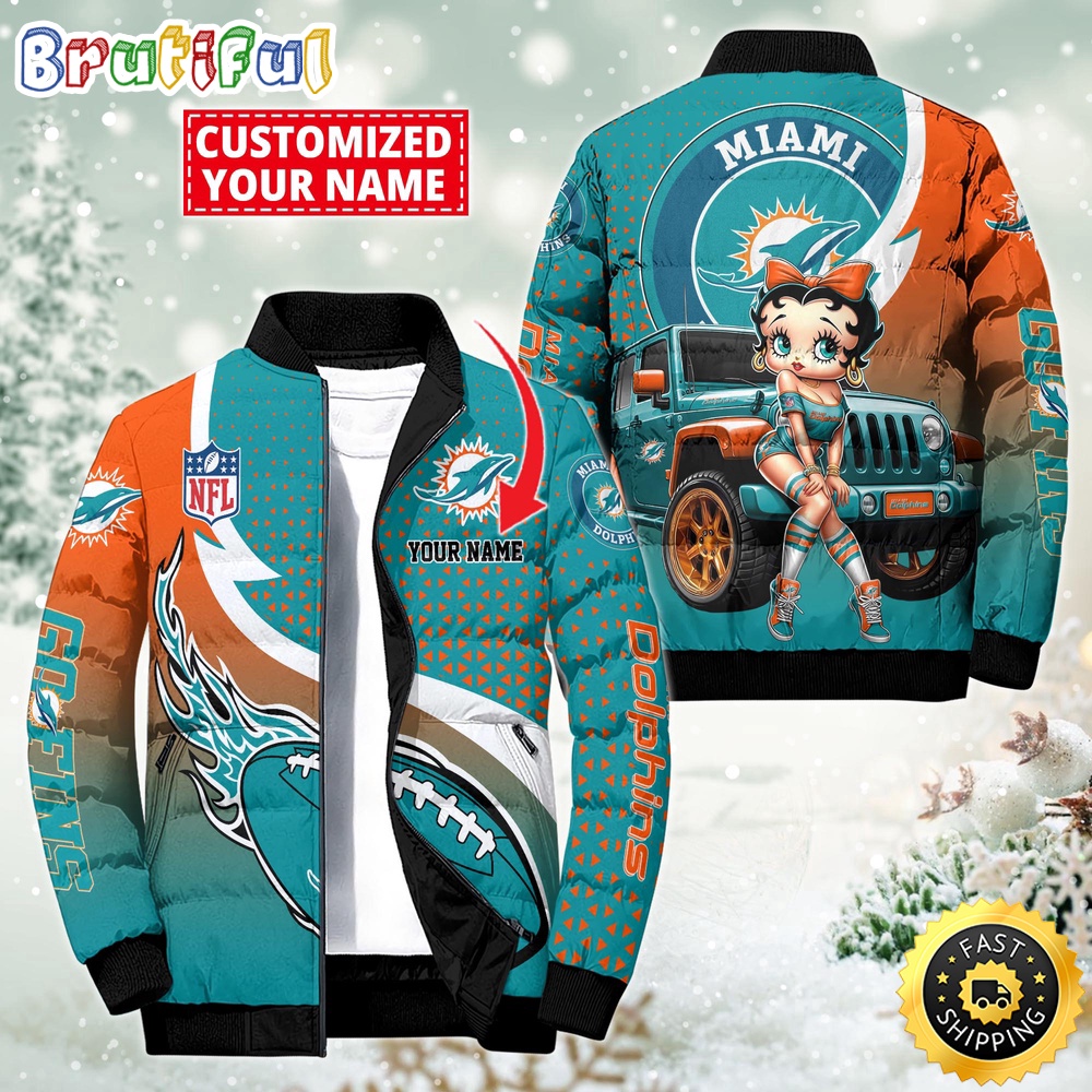 NFL Miami Dolphins Puffer Jacket Betty Boop Custom Jacket 1