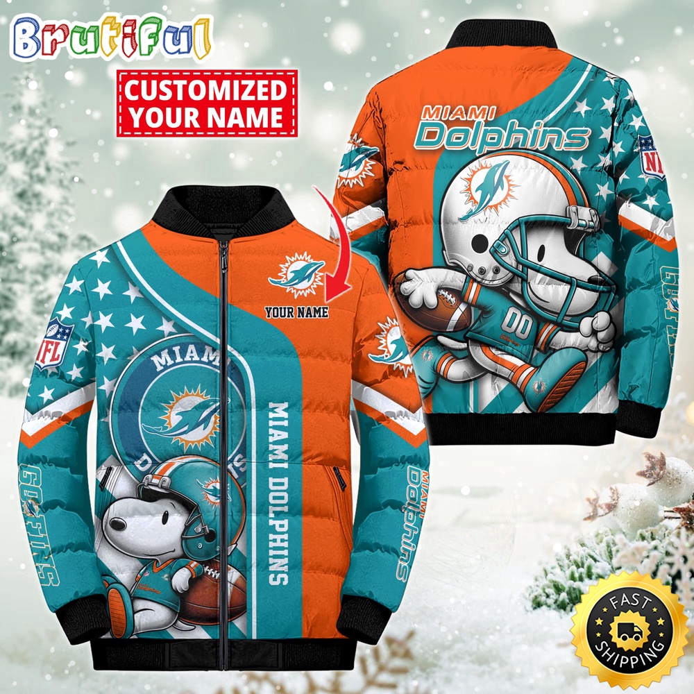 NFL Miami Dolphins Puffer Jacket Snooby Customized Jacket 1