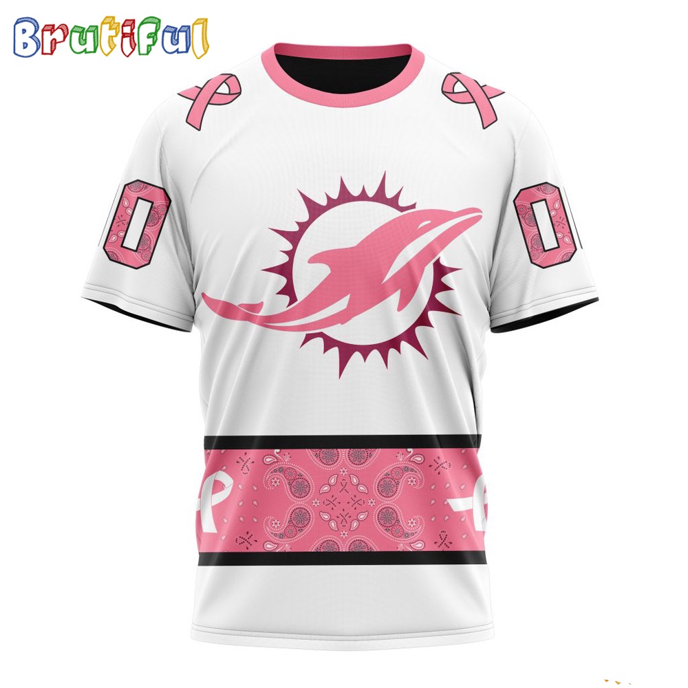 NFL Miami Dolphins T Shirt Special Pink Design Fight Breast Cancer 1