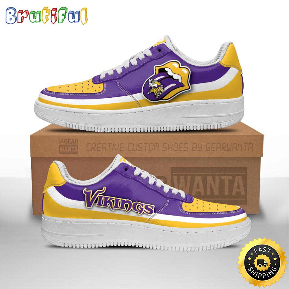 NFL Minnesota Vikings Air Force 1 Shoes Sexy Lips For Fans 1