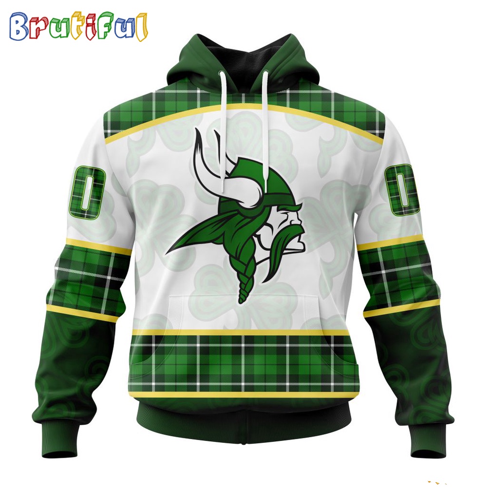 NFL Minnesota Vikings Hoodie Special Design 3D Hoodie St Patrick Day 1